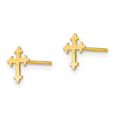 14K Gold Polished Cross Earrings for Women Elegant and Nickel Free